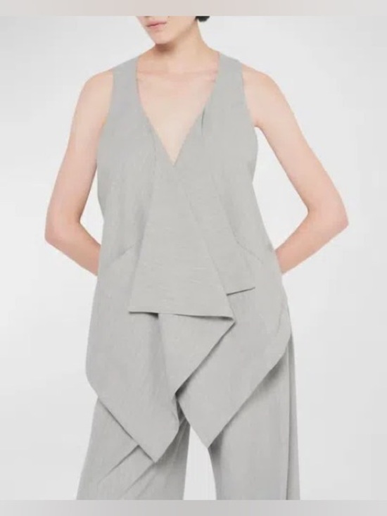 As By Df Jackets & Blazers - AS by DF . Draped Pinstripe Vest . Gray . XS . NWT 🩶
